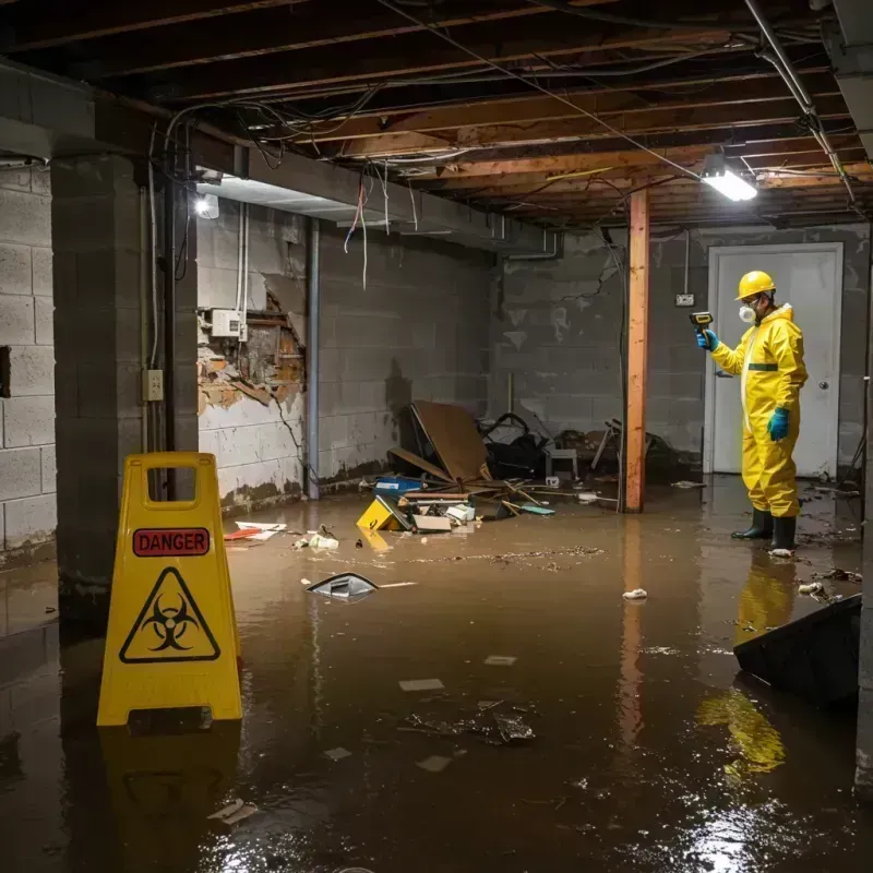 Flooded Basement Electrical Hazard in Jersey County, IL Property